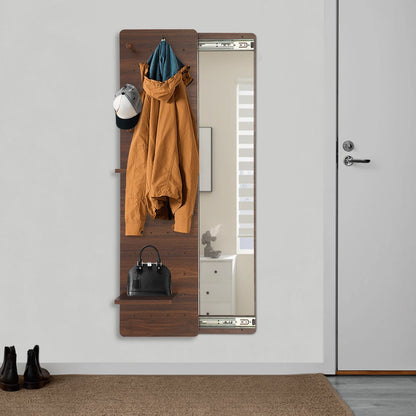 Wall-Mounted Mirror with Adjustable Storage Pegboard