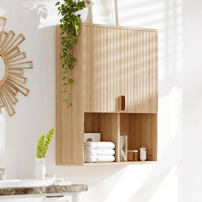 Fluted Wall-Mount Storage Cabinet