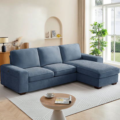 100" Convertible Sectional Sofa with Hidden Storage and Charging Ports