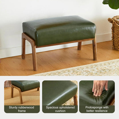 Mid-Century Upholstered Ottoman Bench