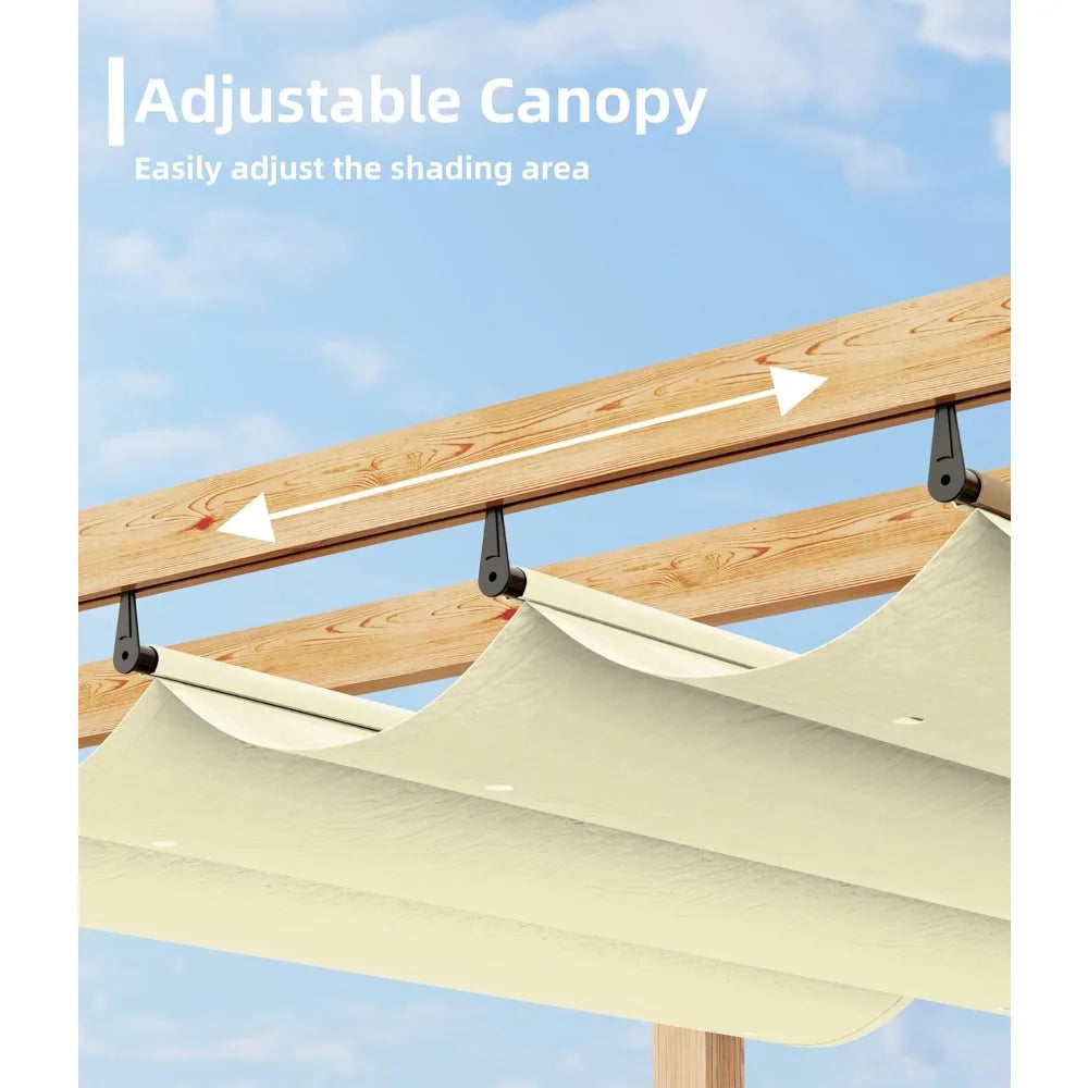 10x10 Aluminum Pergola with Retractable Canopy