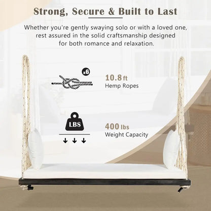 Acacia Wood Porch Swing Bed