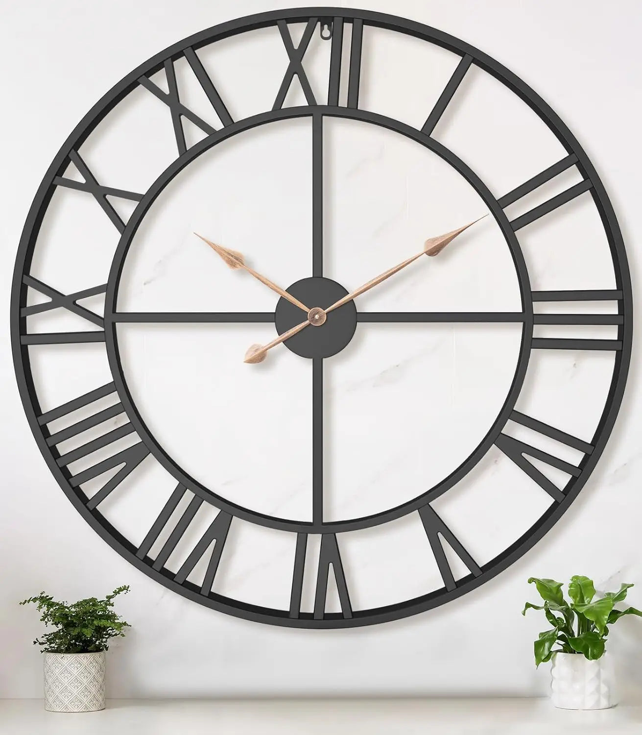36-Inch Oversized Black Roman Wall Clock