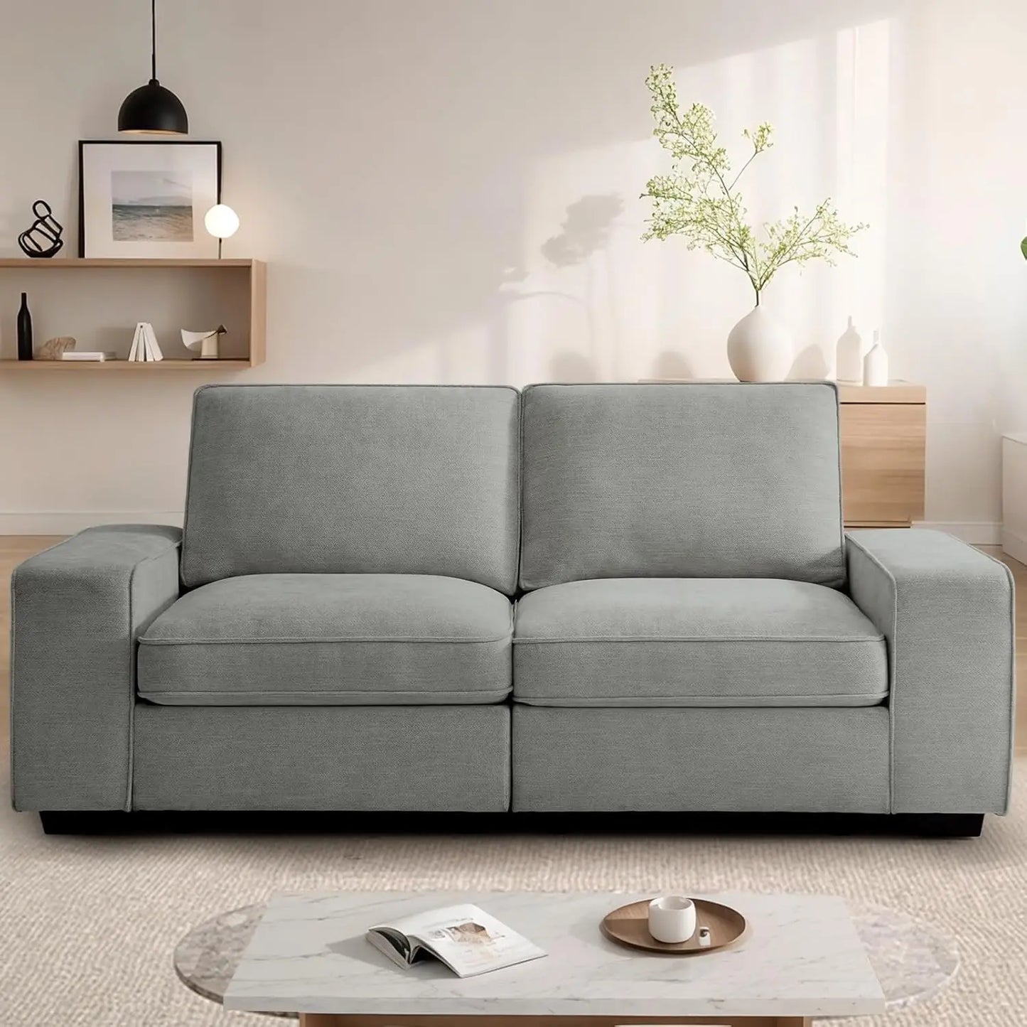 Modular Chenille Sofa with Hidden Storage