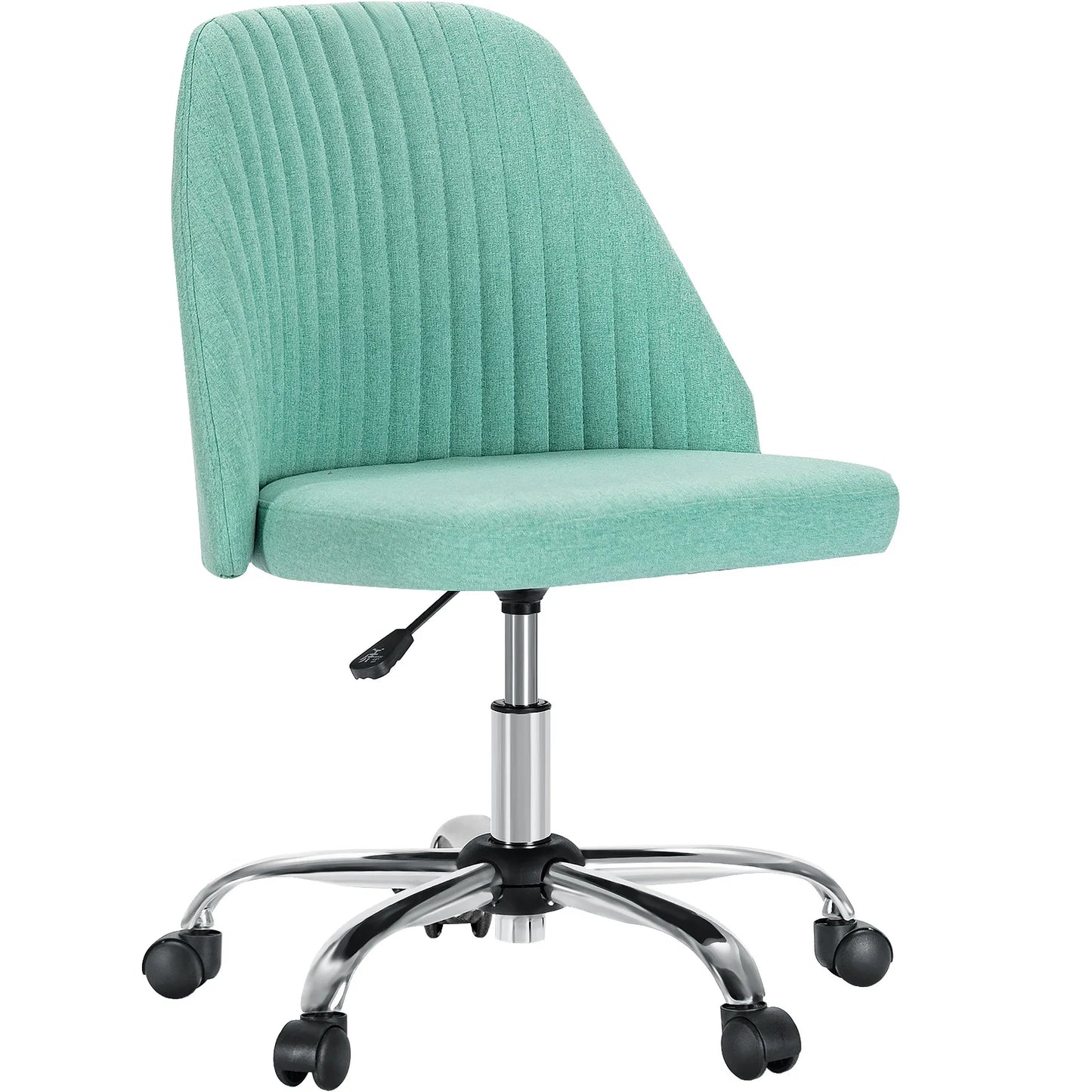 Armless Adjustable Swivel Fabric Desk Chair