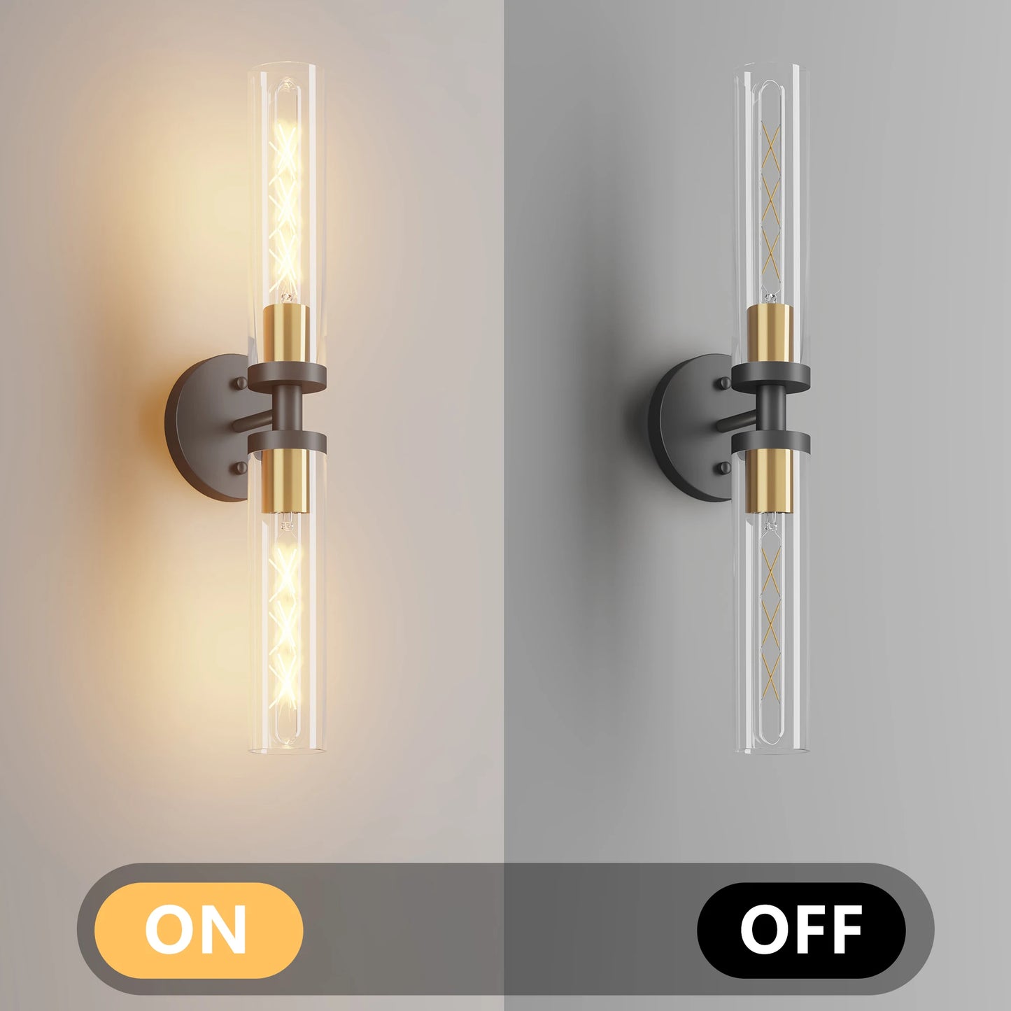 Modern Glass Wall Sconce Set