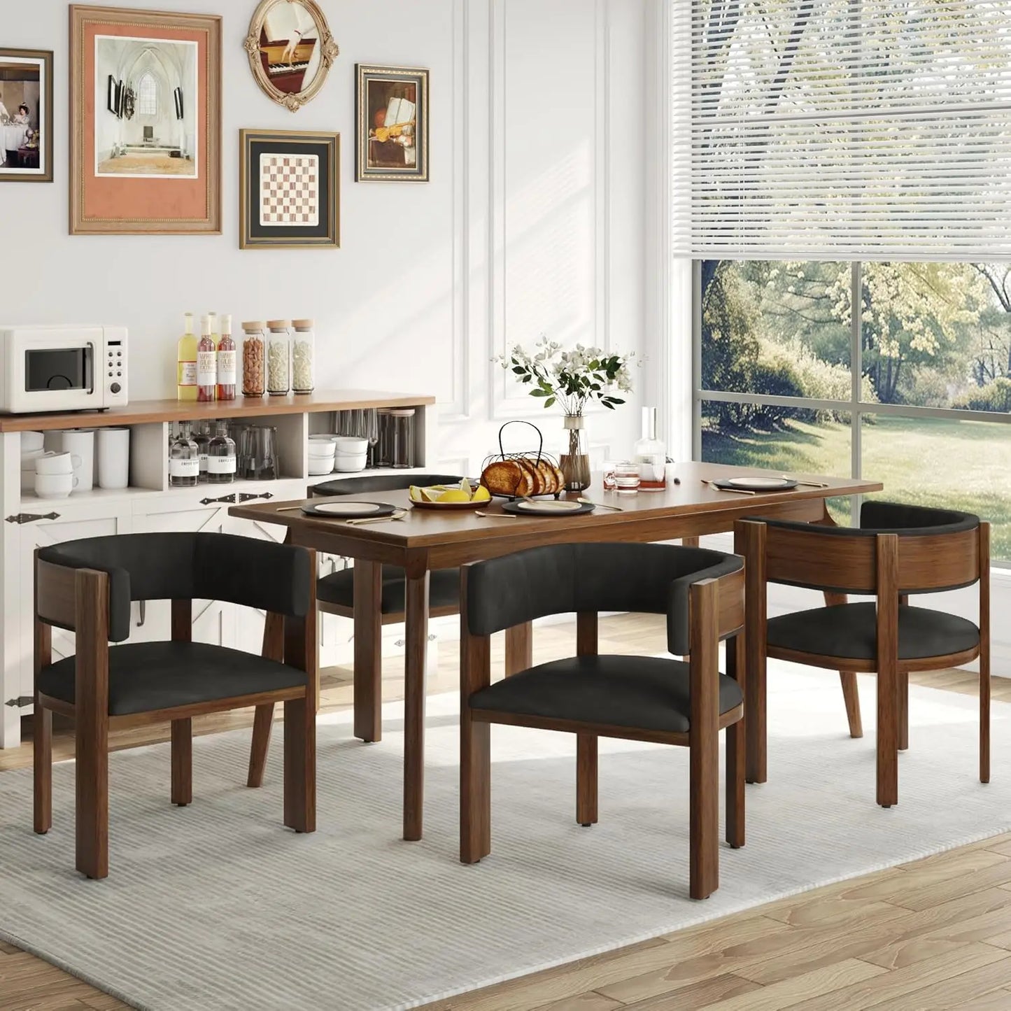 Mid-Century Modern PU Leather Dining Chairs