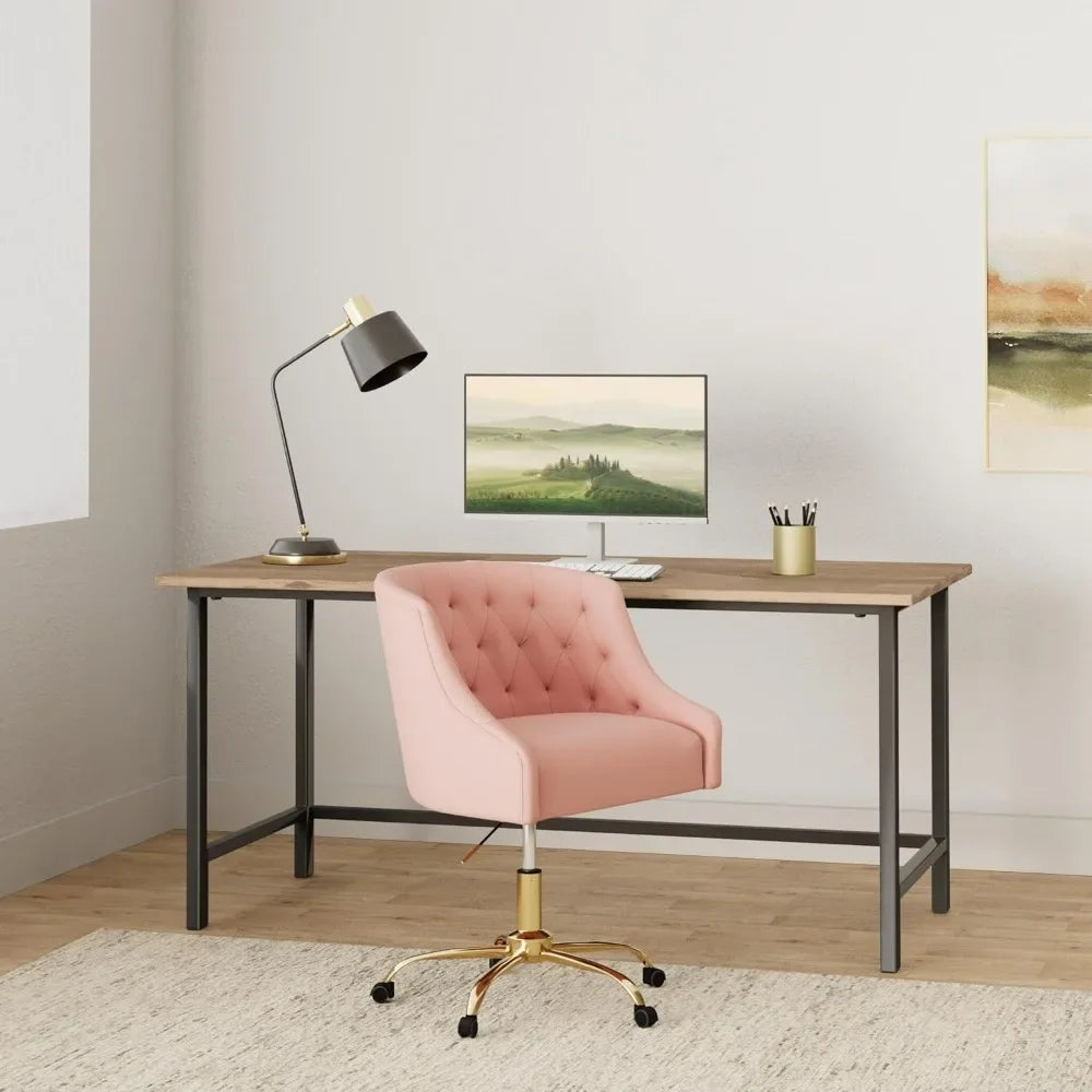 Velvet Swivel Office Chair with Adjustable Height