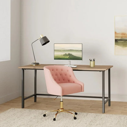 Velvet Swivel Office Chair with Adjustable Height