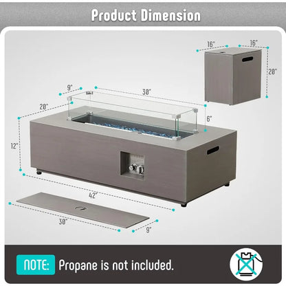 Outdoor Fire Pit Table with Convertible Coffee Design