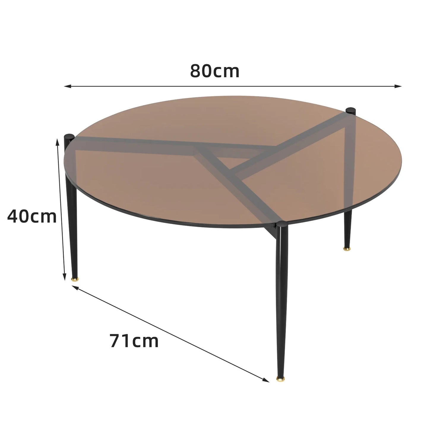 Tempered Glass Coffee Table with Metal Frame
