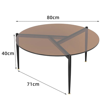 Tempered Glass Coffee Table with Metal Frame