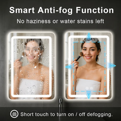20"x28" LED Back Lit Fogless Bathroom Mirror