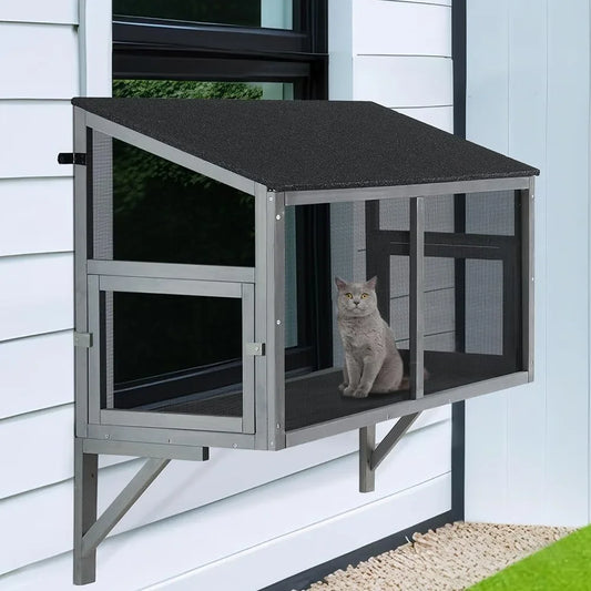 Window Cat Catio Enclosure for Safe Outdoor Viewing