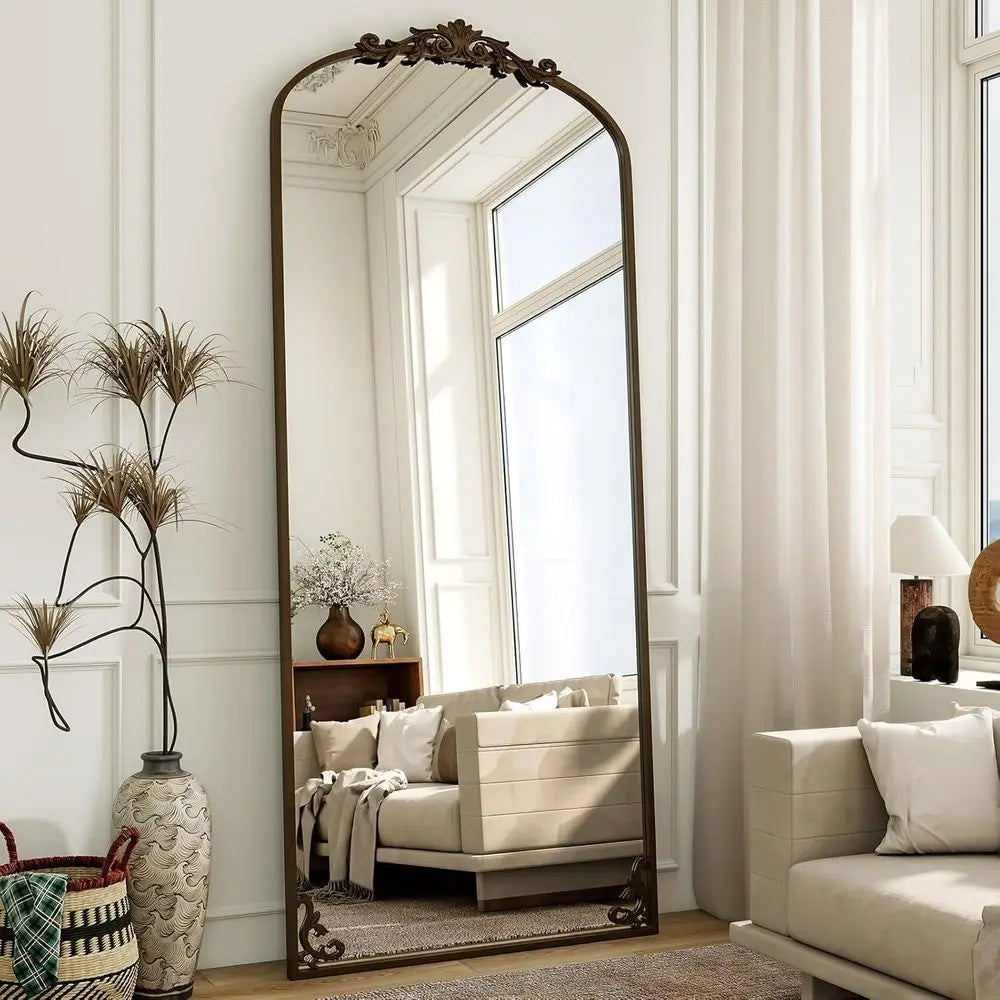 Vintage Arched Full-Length Floor Mirror