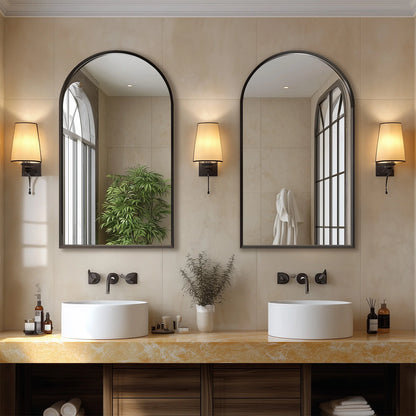 Modern Arched Metal Wall Mirror