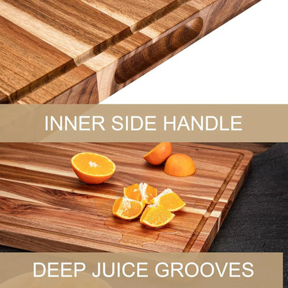 Extra-Large Wooden Cutting Board with Juice Groove