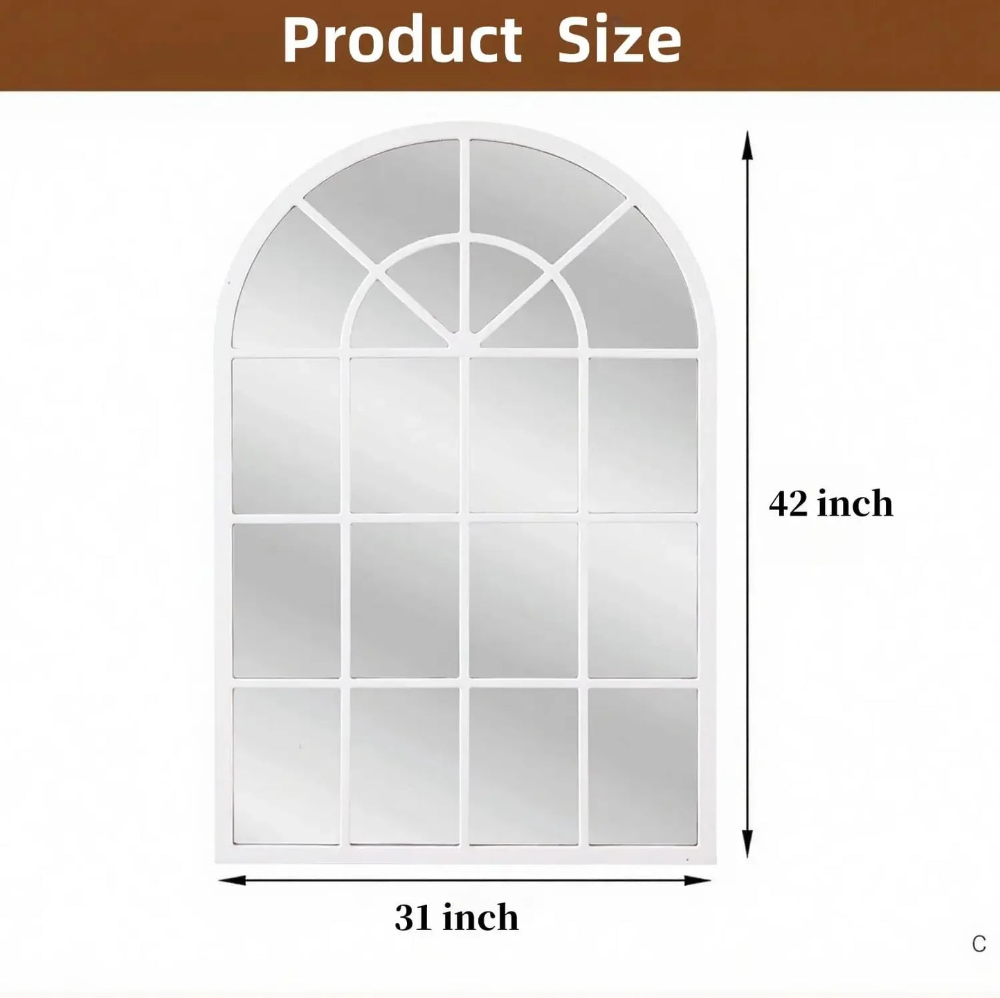 42” Arched Window Wall Mirror