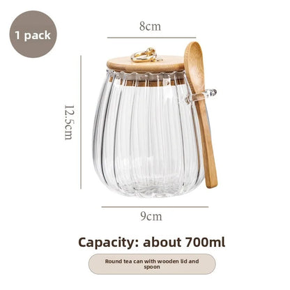 Glass Tea & Spice Storage Jars with Airtight Lids