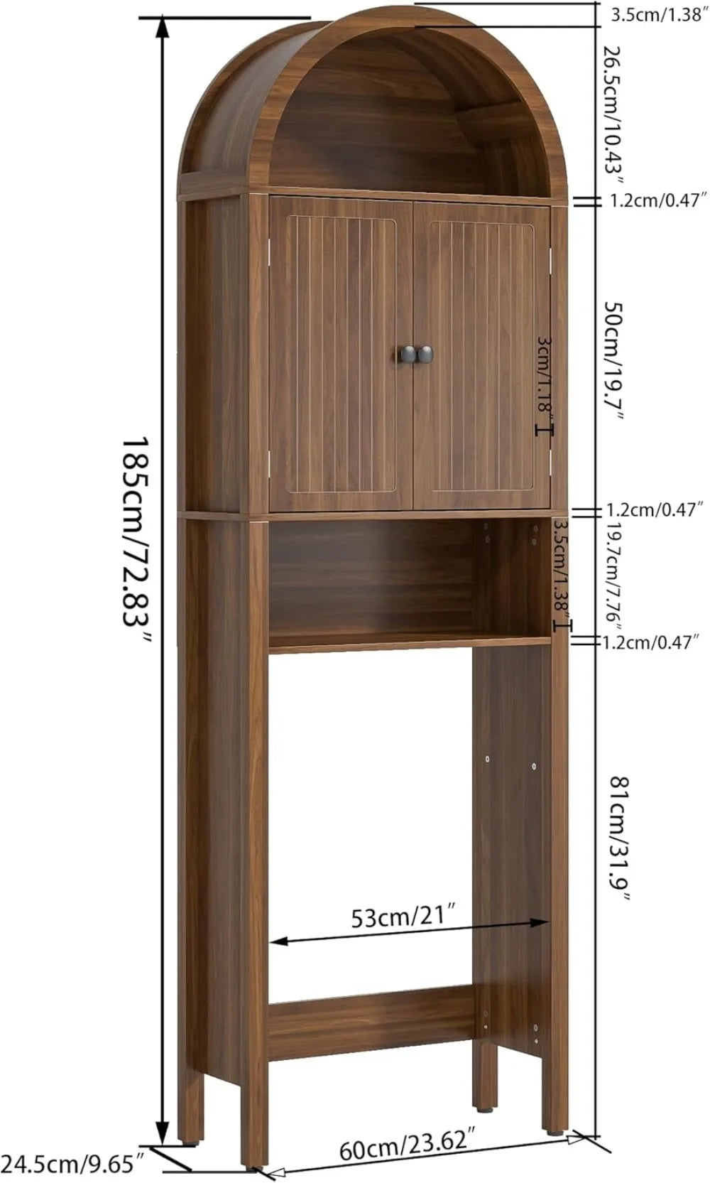 Arched Fluted 4-Tier Toilet Cabinet