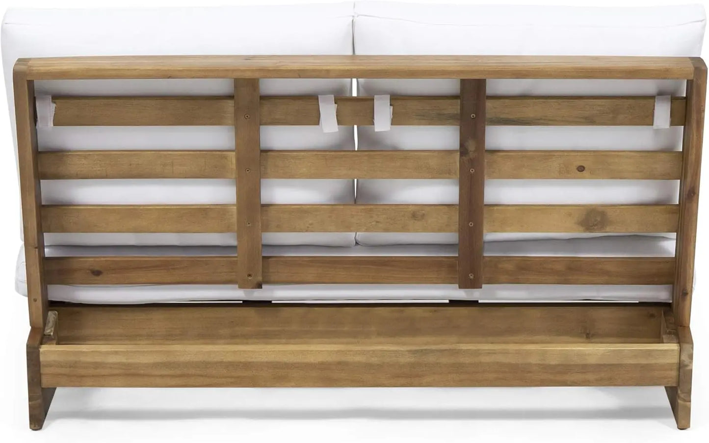 Modern Acacia Wood Outdoor Loveseat