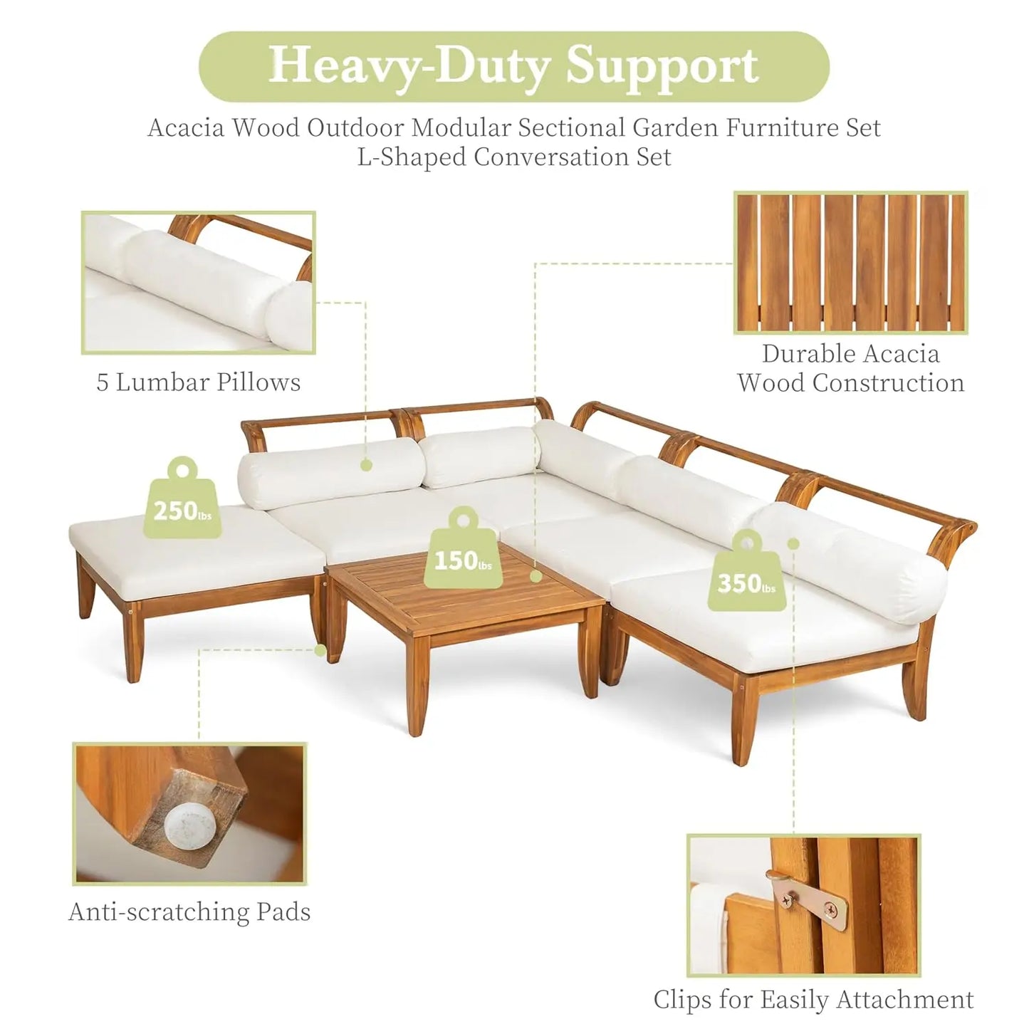 Modular Acacia Outdoor Lounge Collection