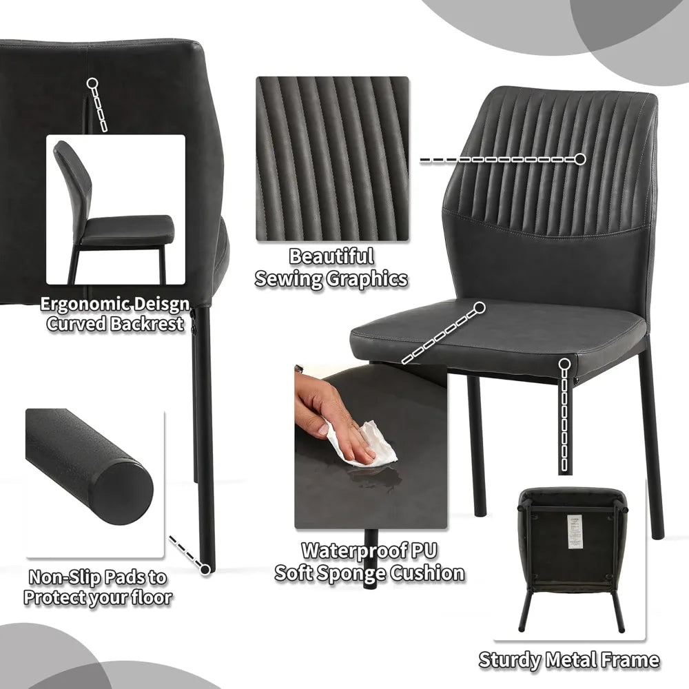 Compact Round Dining Set with Modern Upholstered Seating