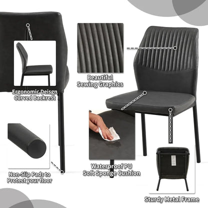 Compact Round Dining Set with Modern Upholstered Seating