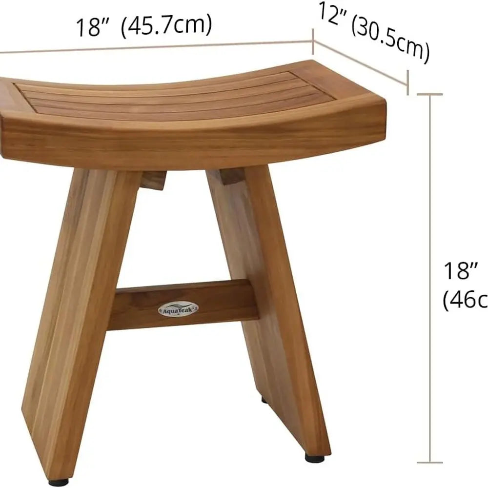 Compact Teak Shower Bench with Water-Resistant Design