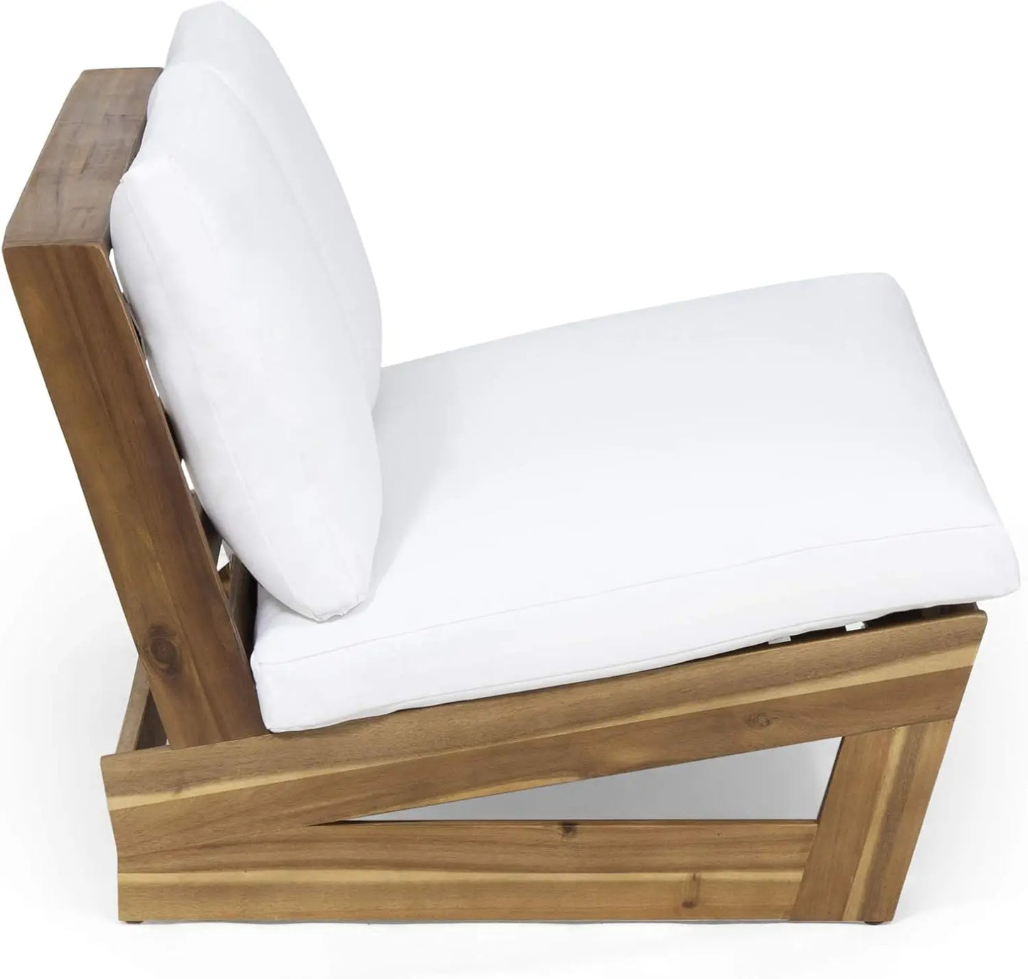 Modern Acacia Wood Outdoor Loveseat