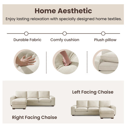 100" Convertible Sectional Sofa with Hidden Storage and Charging Ports