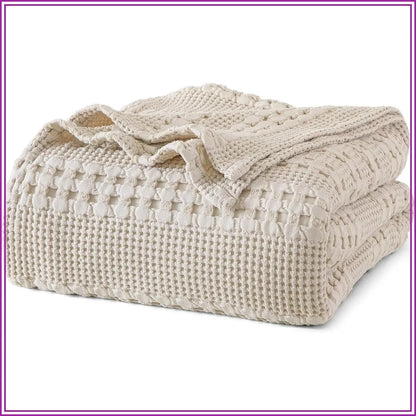King Size Cotton Waffle Weave Blanket