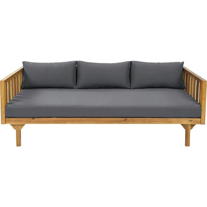 Acacia Wood Outdoor Sofa Set with Cushions and Coffee Table