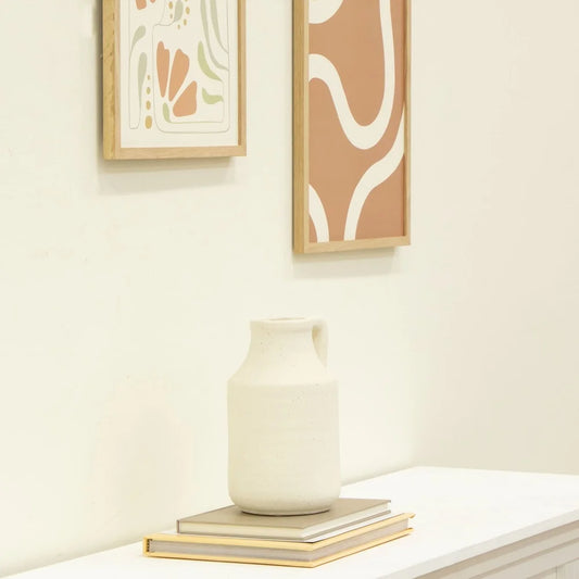 Textured Natural Ceramic Jug Decorative Vase