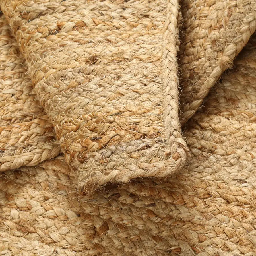 Handwoven Jute Area Rug with Braided Texture