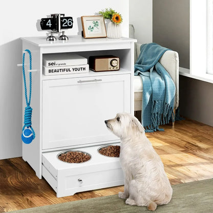 Hidden Dog Feeder Station with Storage