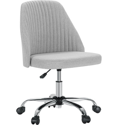 Armless Adjustable Swivel Fabric Desk Chair