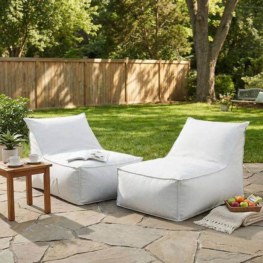 Outdoor Bean Bag Chair Set of 2 with Memory Foam