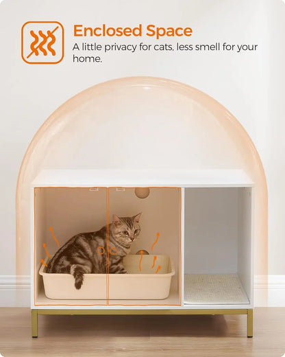 Modern Litter Box Enclosure with Hidden Design