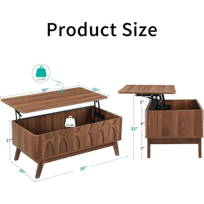 Mid-Century Lift-Top Coffee Table with Storage