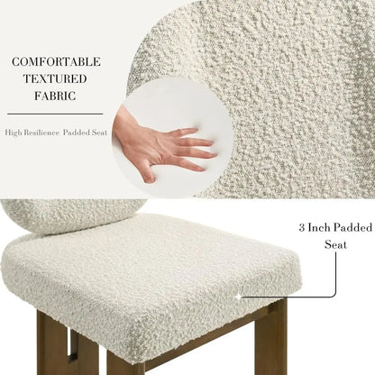 Sherpa Upholstered Dining Chairs, Set of Four