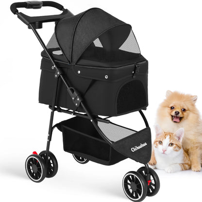 3 in 1 Pet Stroller with Foldable Travel Design