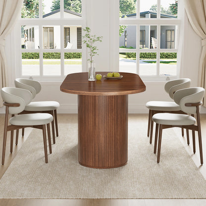 Oval Wood Dining Table for 6–8