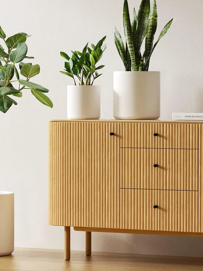 Modern White Ceramic Planter Set Trio