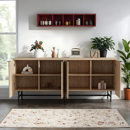 Modern Fluted Media Console with Storage