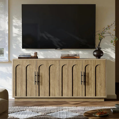 67" Modern Arched Sideboard Cabinet with 4 Doors