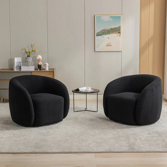 Swivel Barrel Accent Chair With Sculpted Comfort Design