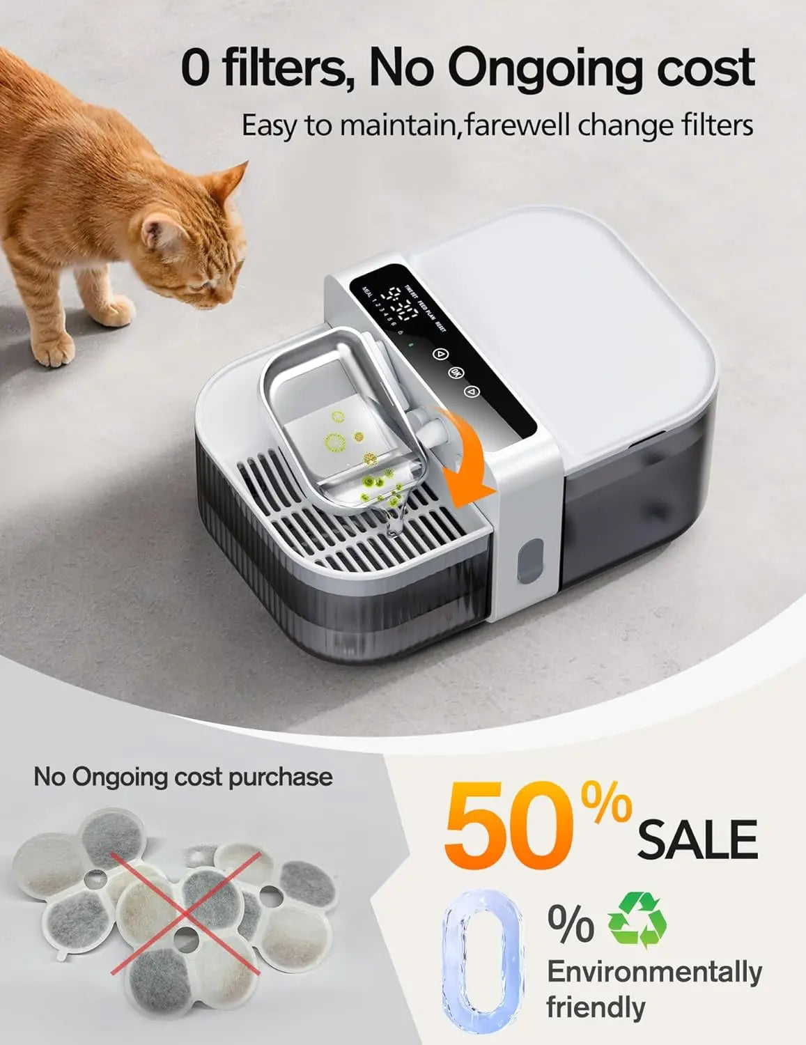 Wireless Pet Water Fountain with Dual Tank and Smart Control