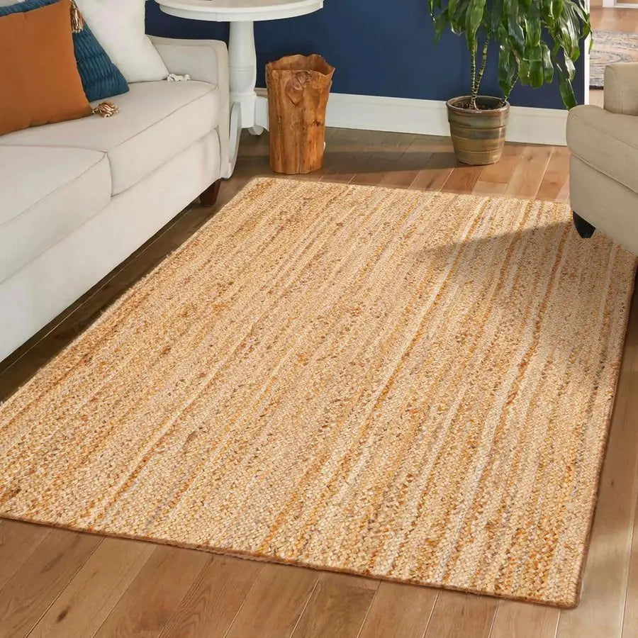 Handwoven Jute Area Rug with Braided Texture