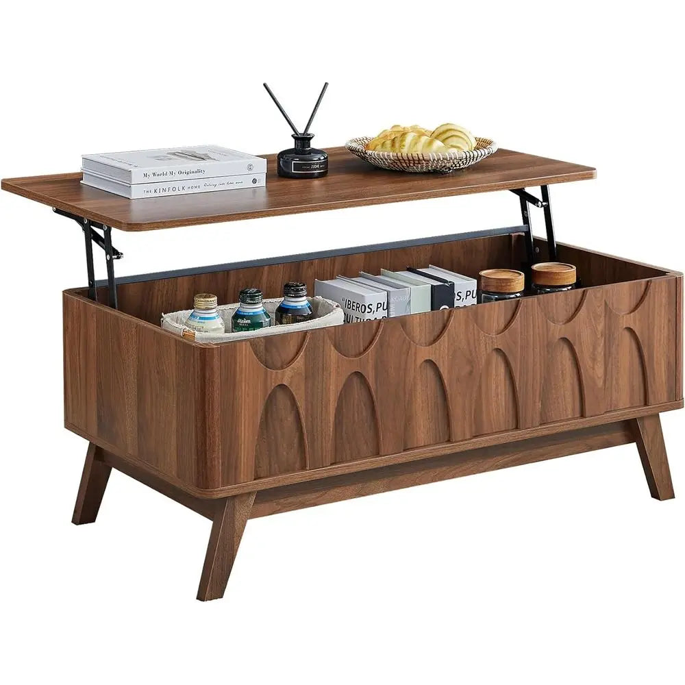 Mid-Century Lift-Top Coffee Table with Storage